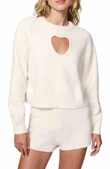 Florence by Mills Cloud Heart Cutout Bouclé Sweater