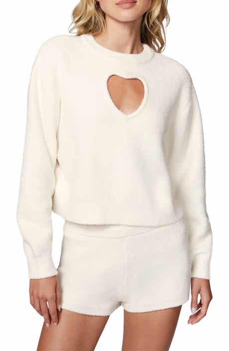 Florence by Mills Cloud Heart Cutout Bouclé Sweater
