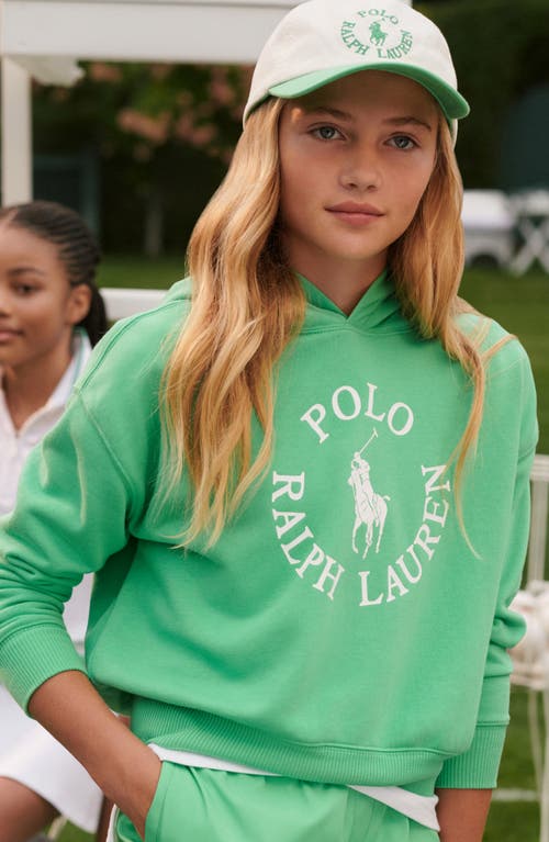 Polo Ralph Lauren Big Pony Logo French Terry Hoodie In Plato Green