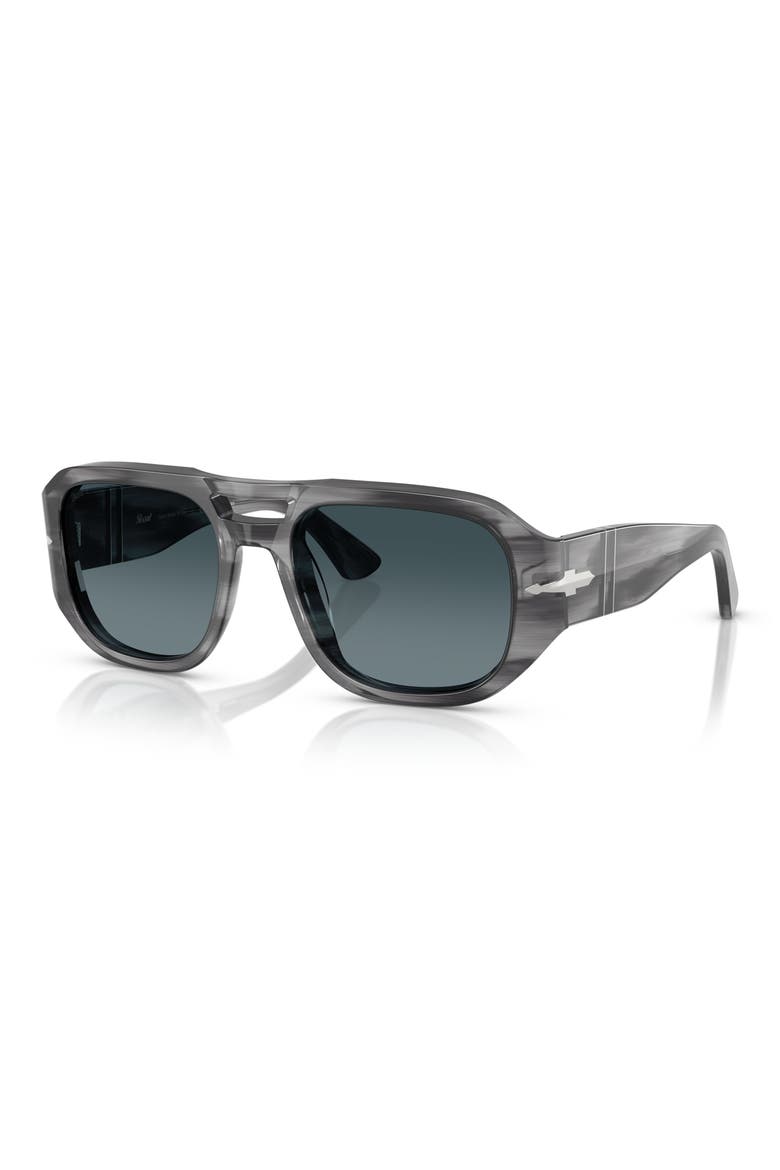 Gender Inclusive Vincent 53mm Polarized Pilot Sunglasses, Alternate, color, STRIPED GREY / BLUE