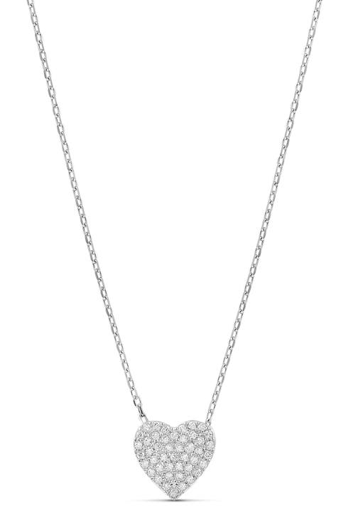 Mini Pavé Heart Pendant Necklace