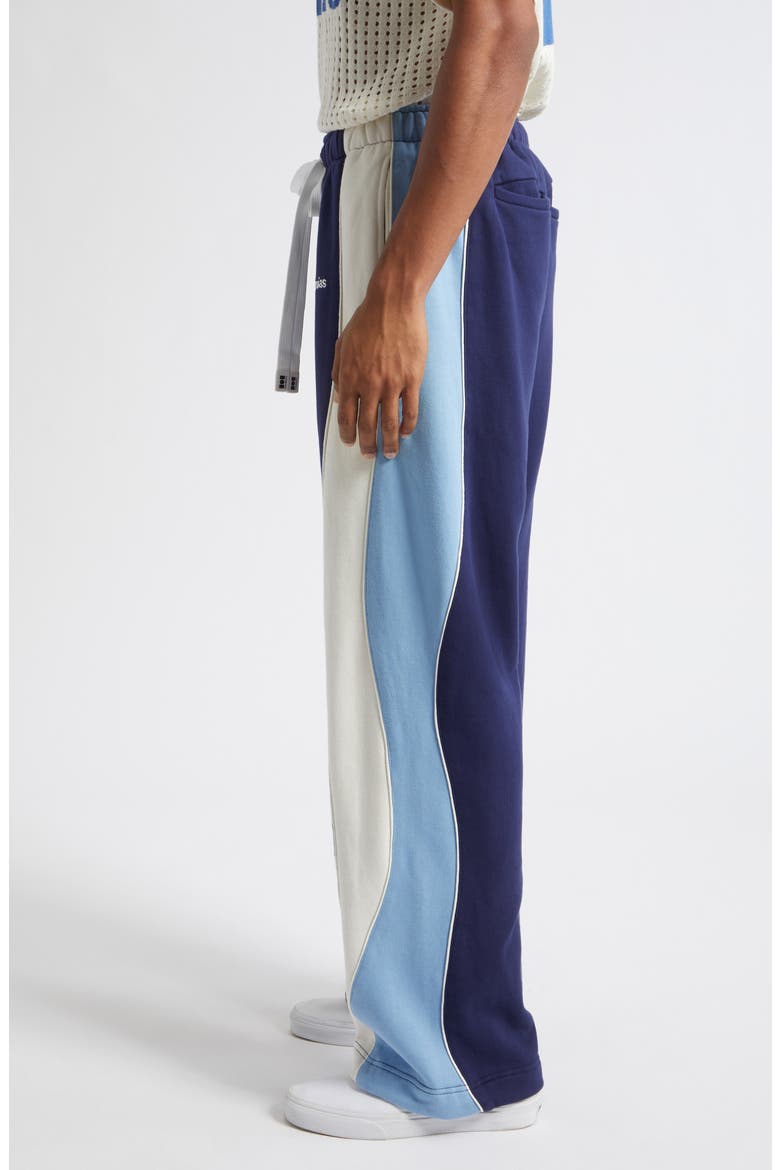 Ollie Paneled Cotton Sweatpants, Alternate, color, WORN NAVY