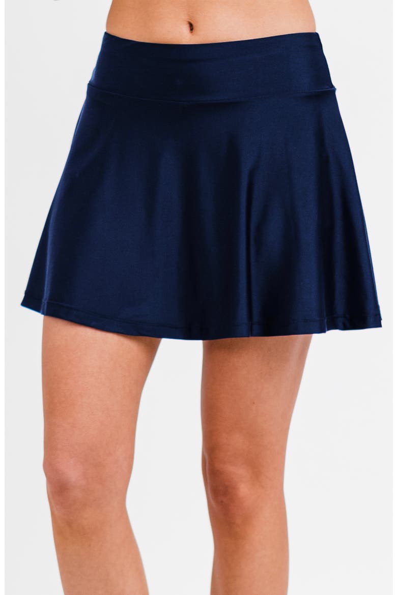 Flowy Swim Skirt With Shorts, Main, color, Navy