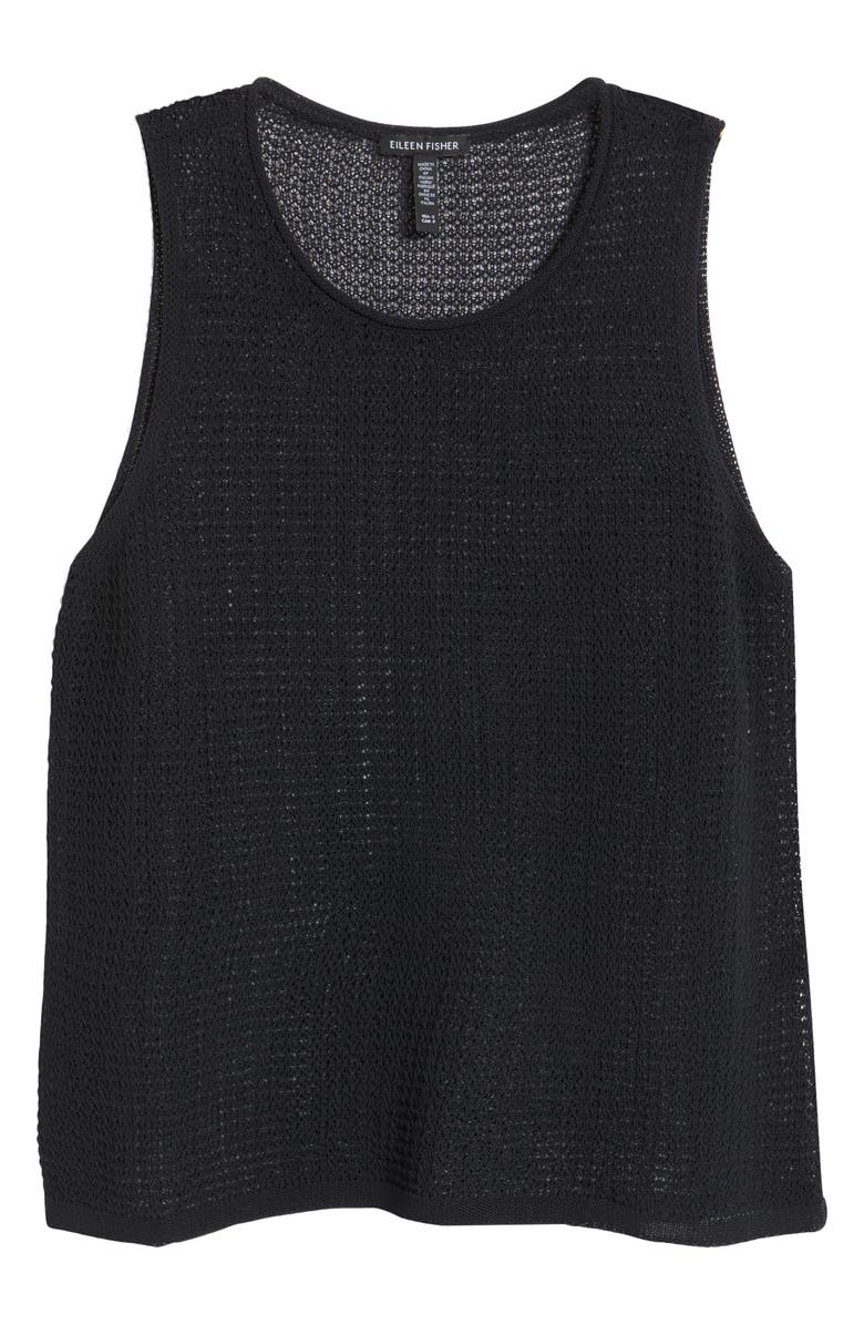 Eileen Fisher Organic Cotton Sweater Tank, Alternate, color, Black