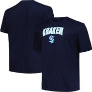 PROFILE Men's Profile Navy Seattle Kraken Big & Tall Arch Over Logo T-Shirt