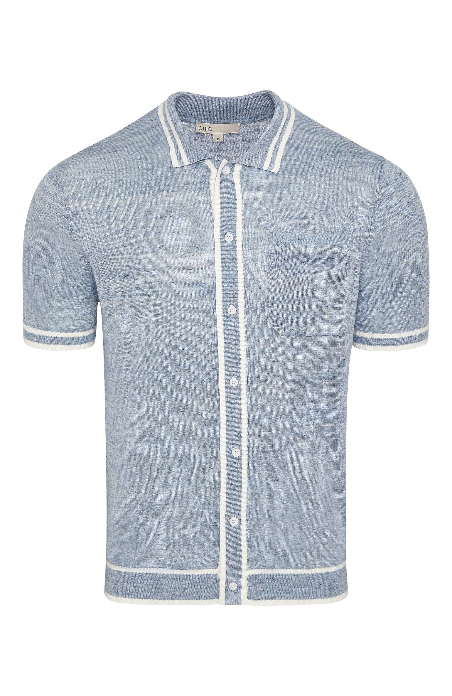 Linen Knit Button Down Shirt - image 2