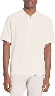 Theory Tactile Cotton Quarter Zip Polo