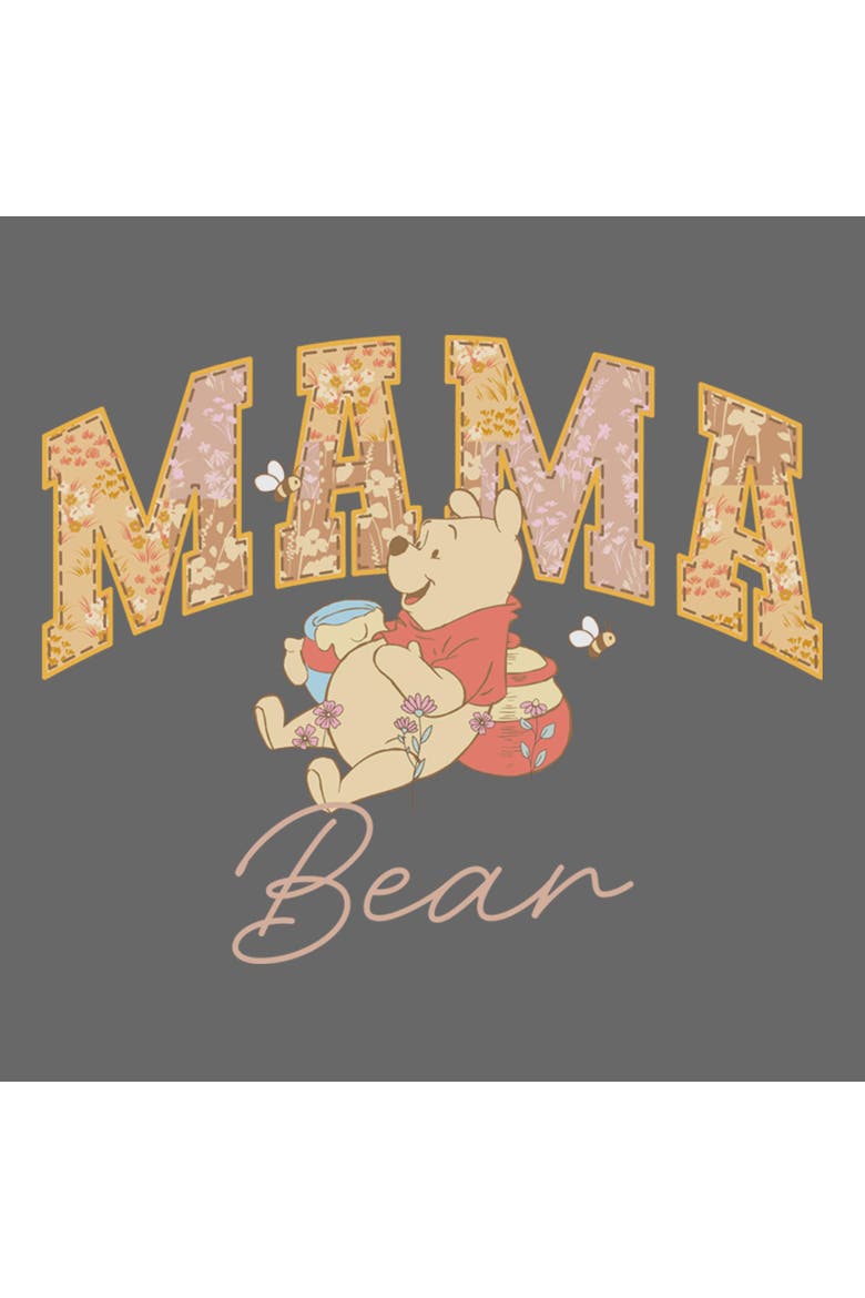 Junior's Winnie the Pooh Collegiate Mama Bear  Graphic T-Shirt, Alternate, color, Charcoal