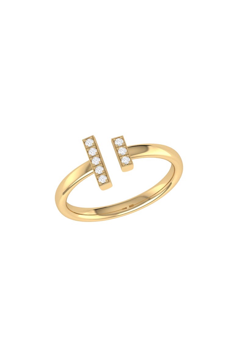 Parallel Park Double Sterling Silver Diamond Bar Open Ring, Main, color, 14KT Gold Vermeil on Sterling
