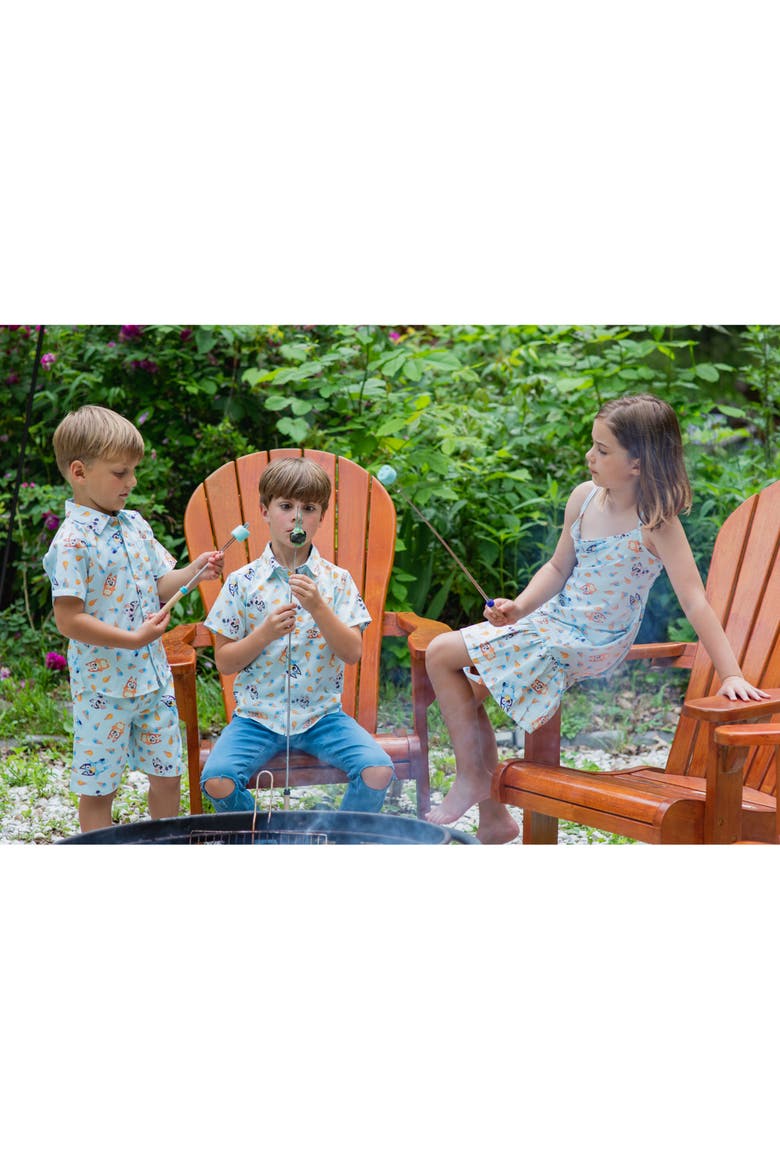 Dress Jumpsuit and 2-Piece Shorts Set, Alternate, color, Soft Blue Bluey Bingo