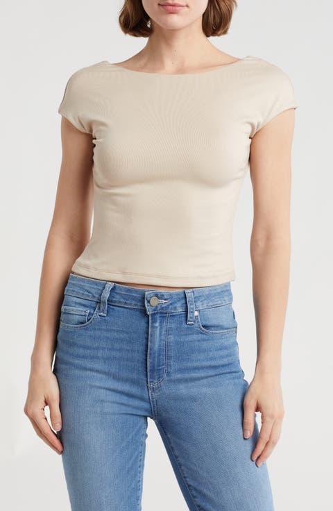 Cap Sleeve Low Back T-Shirt