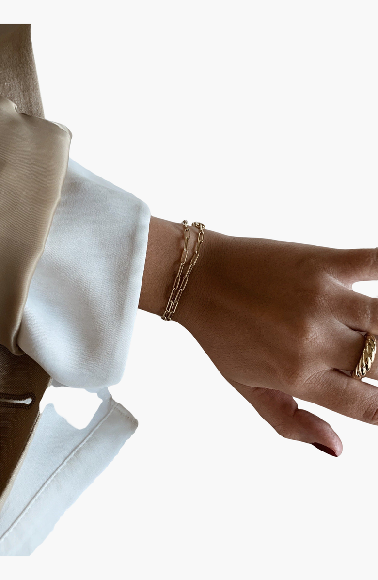 Kinn Paperclip Link Chain Bracelet, Alternate, color, Gold