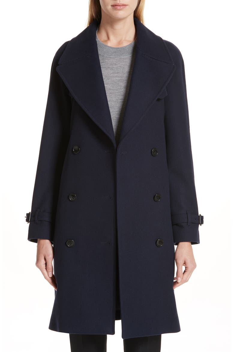 Cranston Wool Blend Trench Coat, Main, color, NAVY