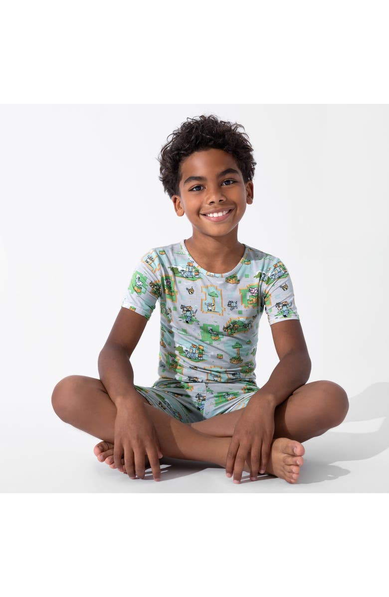 Bellabu Bear Minecraft Overworld Dreams Kids 2-Piece Short Sleeve & Shorts Pajama Set, Alternate, color, Minecraft Overworld Dreams