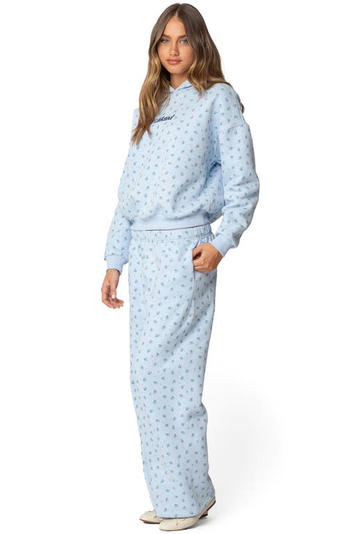 Edikted Flower Power Hoodie In Light-blue