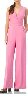 IVONNE V-Neck Sleeveless Wide-Leg Jumpsuit