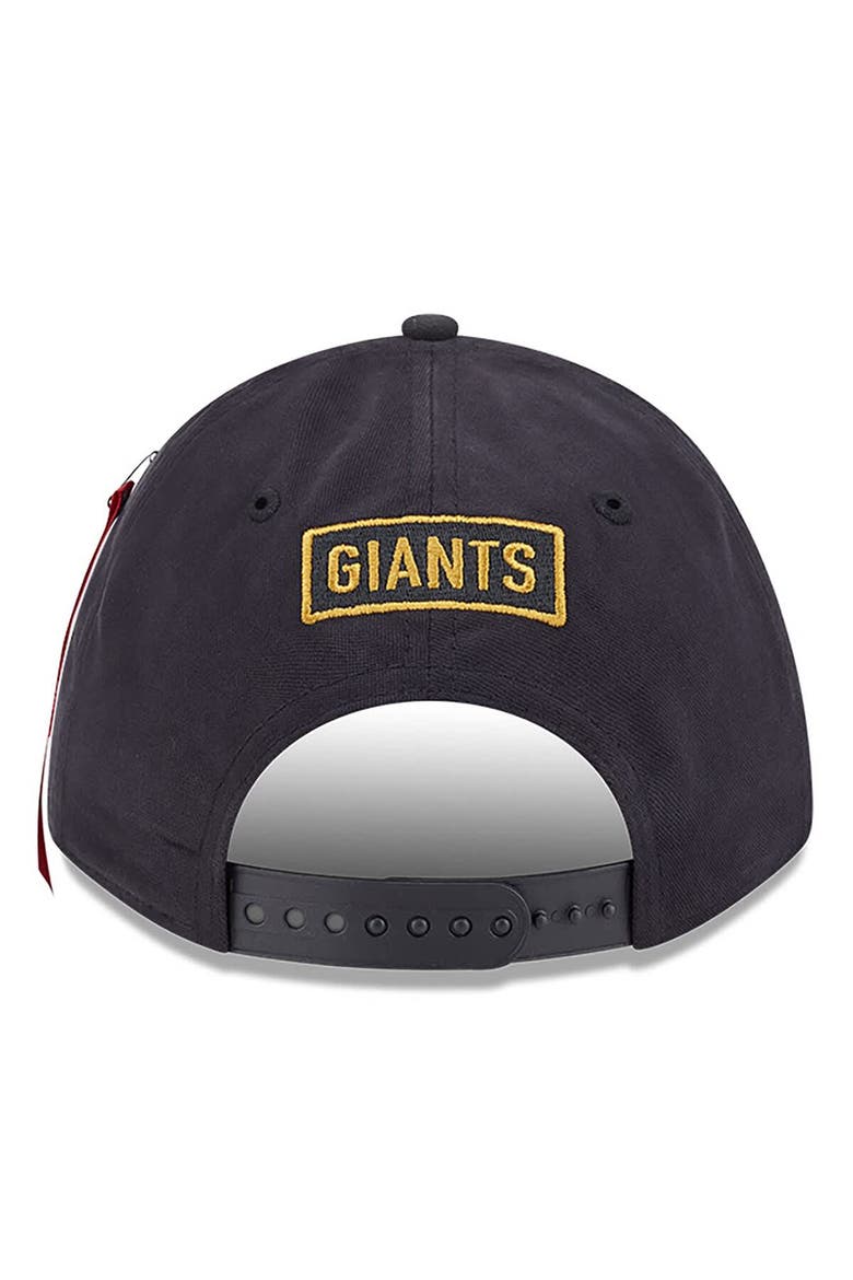 Men's New Era x Alpha Industries  Black New York Giants A-Frame 9FORTY Adjustable Hat, Alternate, color, Black