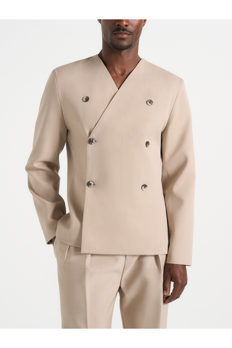 Timeo Tailored Wrap Blazer, Alternate, color, Beige