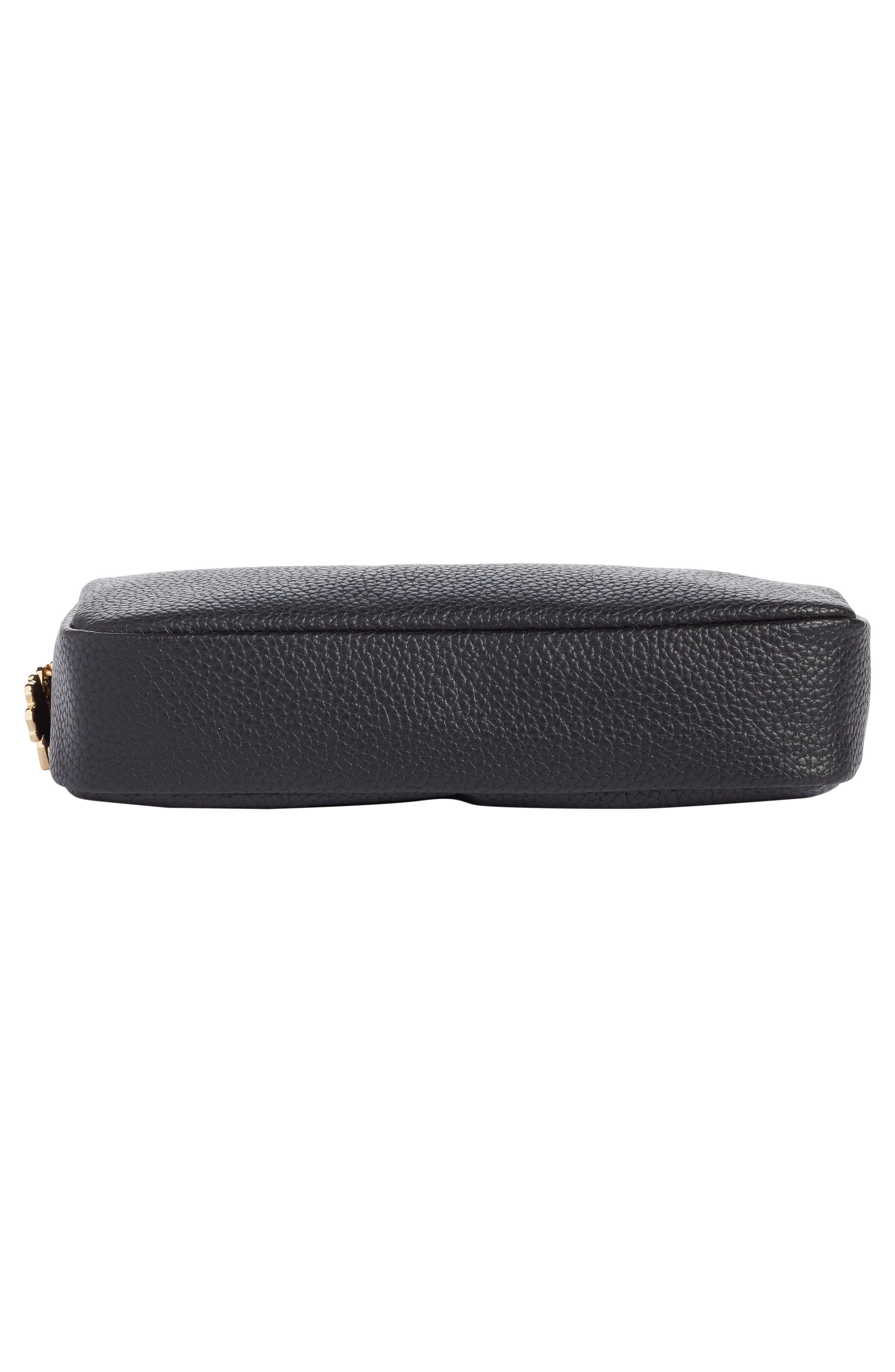 Small Pebbled Faux Leather Makeup Bag, Alternate, color, BLACK