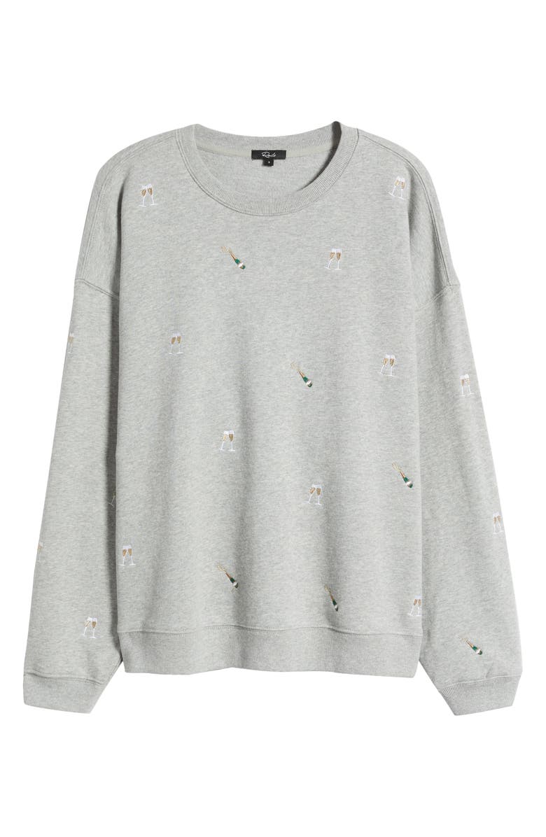 Rails Varsity Cheers Embroidered Cotton Graphic Sweatshirt, Alternate, color, Champagne Embroidery
