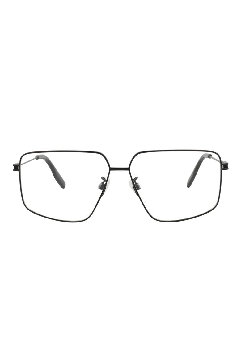 58mm Square Optical Glasses, Main, color, BLACK BLACK TRANSPARENT