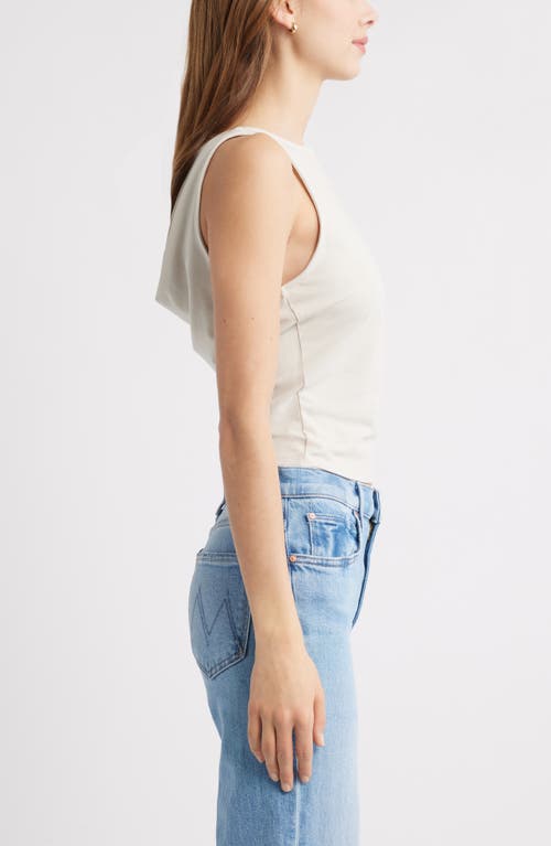 Open Edit Drape Back Sleeveless Top In Beige Pumice