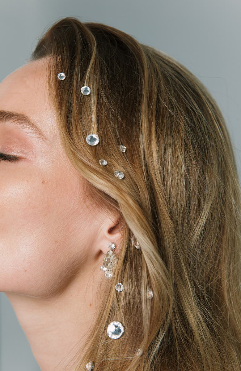 Jennifer Behr Kira Set of 10 Crystal Hair Magnets, Alternate, color, Crystal