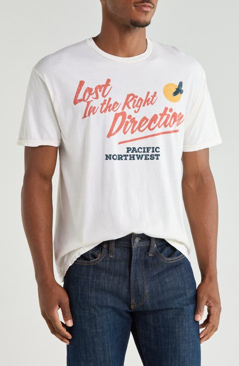 Lost in the Right Direction Cotton Graphic T-Shirt