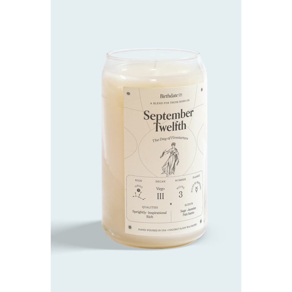 Birthdate Co. The September Birthday Candle In September 12th
