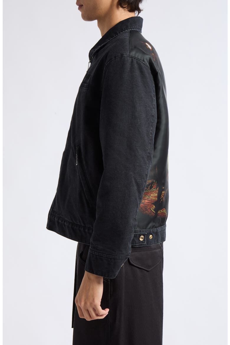 Cotton Canvas Blouson Jacket, Alternate, color, BLACK