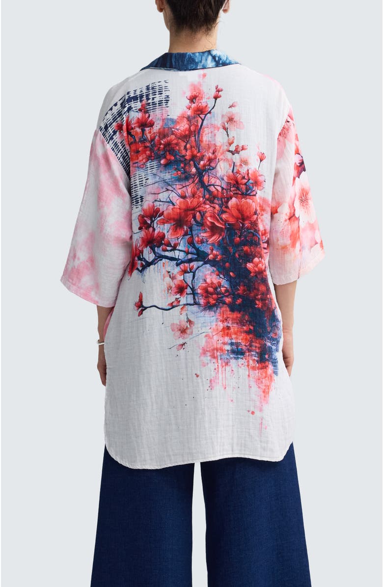 LUUKAA Rosalie Long Printed Muslin Shirt, Alternate, color, Sakura