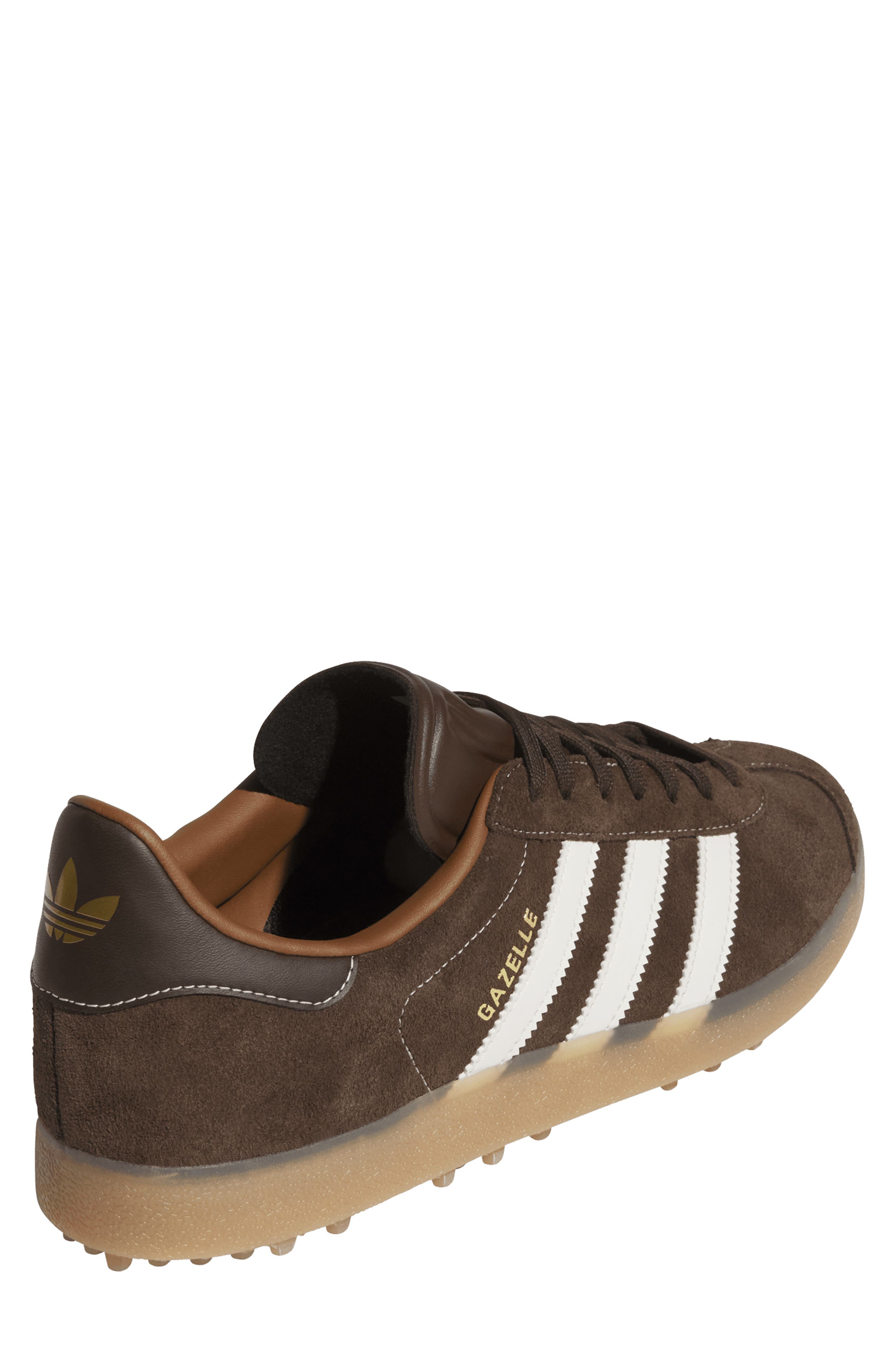 adidas Gazelle Golf Sneaker, Alternate, color, Dark Brown/ Cream White/ Gum 4