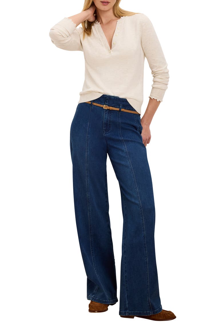 Henley Ruffle Sweater, Alternate, color, COCONUT