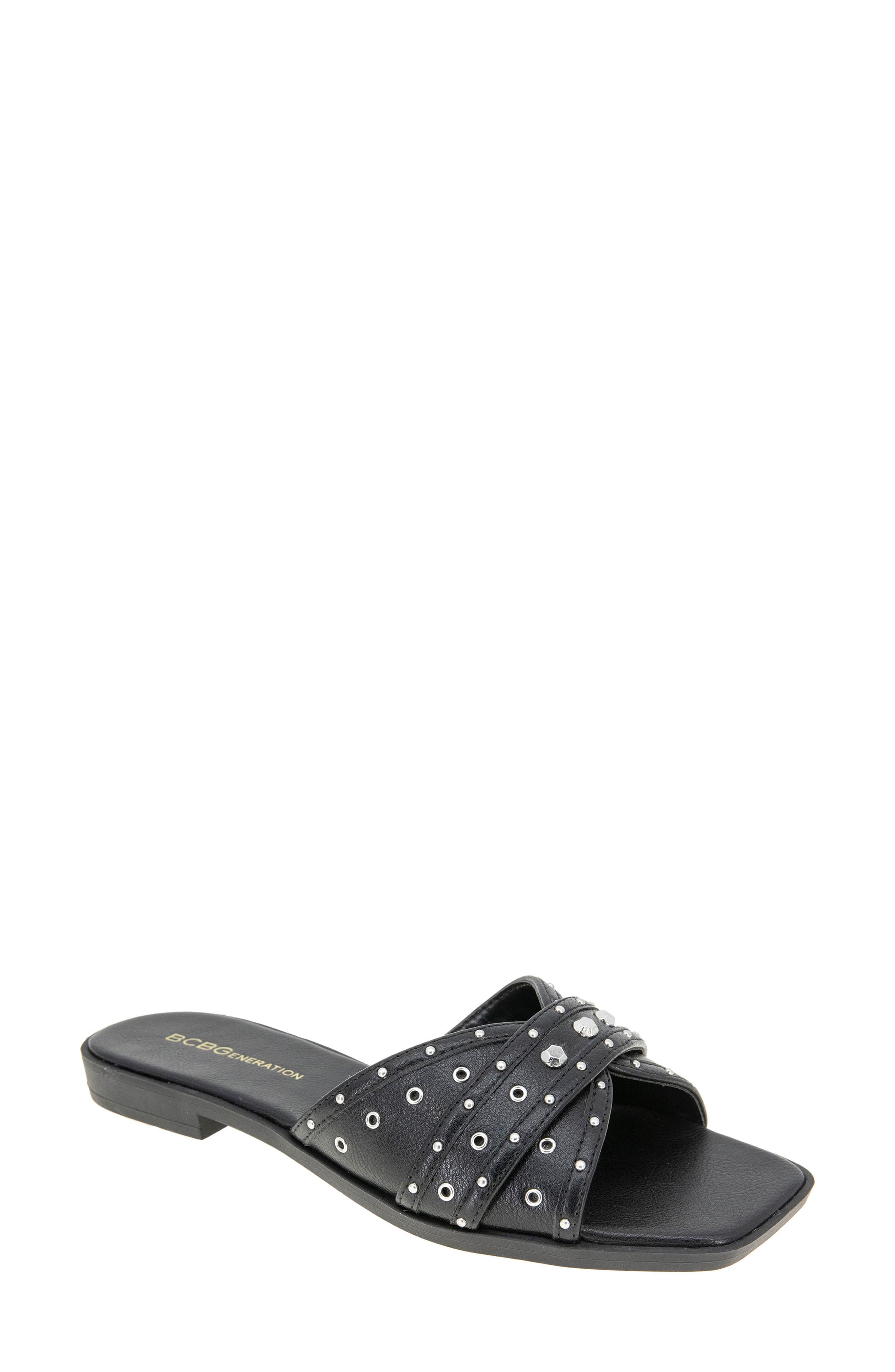 BCBGeneration Lucca Studded Slide Sandal, Main, color, 