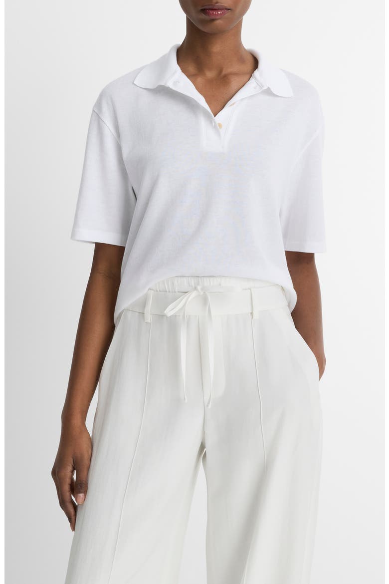 Easy Cotton Polo, Main, color, OPTIC WHITE