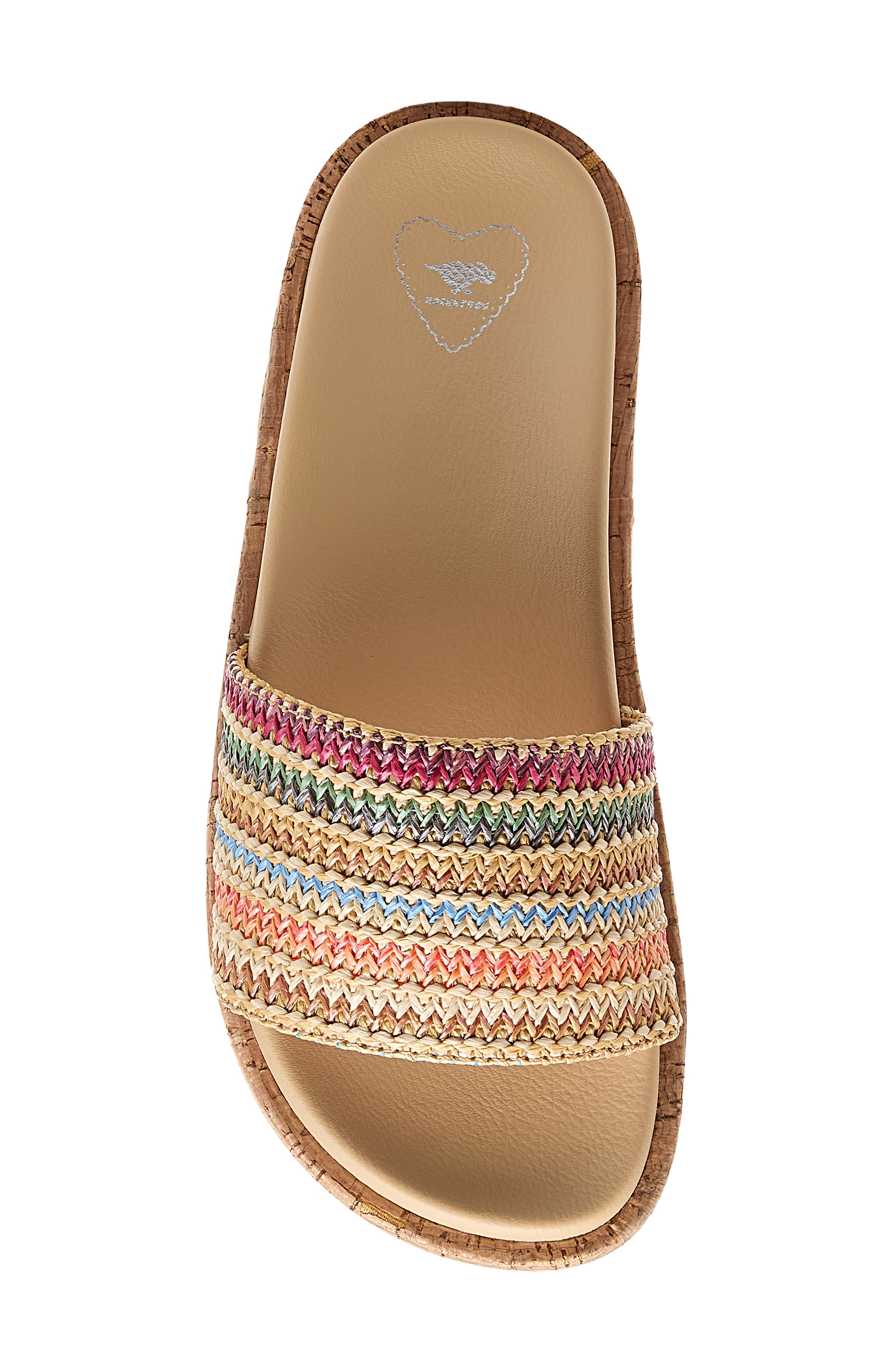 Faye Platform Slide Sandal, Alternate, color, NATURAL MULTI