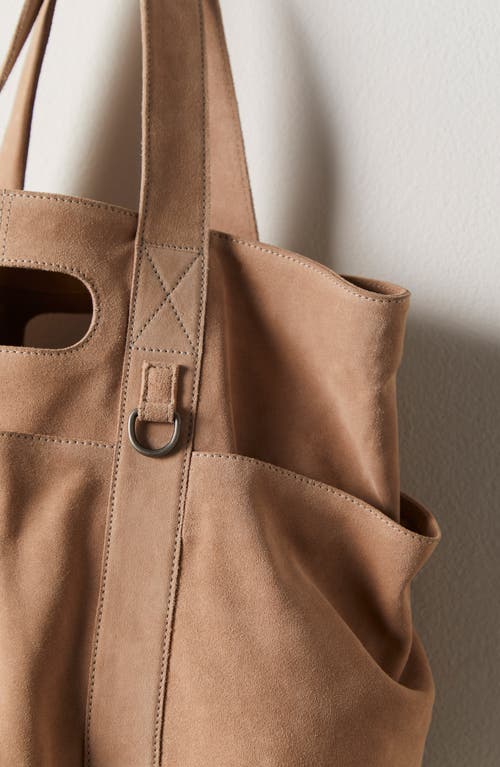 Free People Caravan Suede Tote In Sand