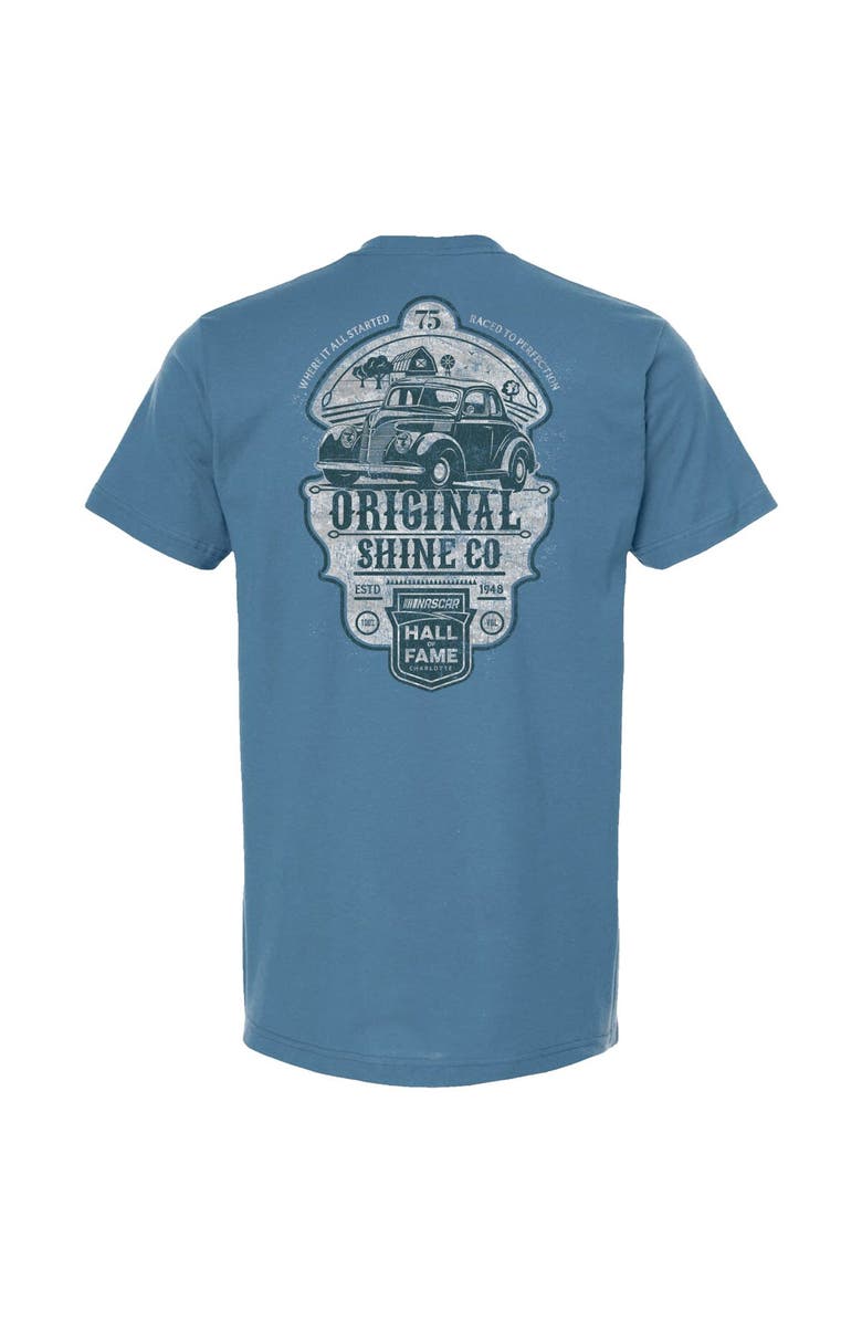 CHECKERED FLAG Men's Checkered Flag Light Blue 2023 NASCAR Hall of Fame Shine Retro T-Shirt, Alternate, color,