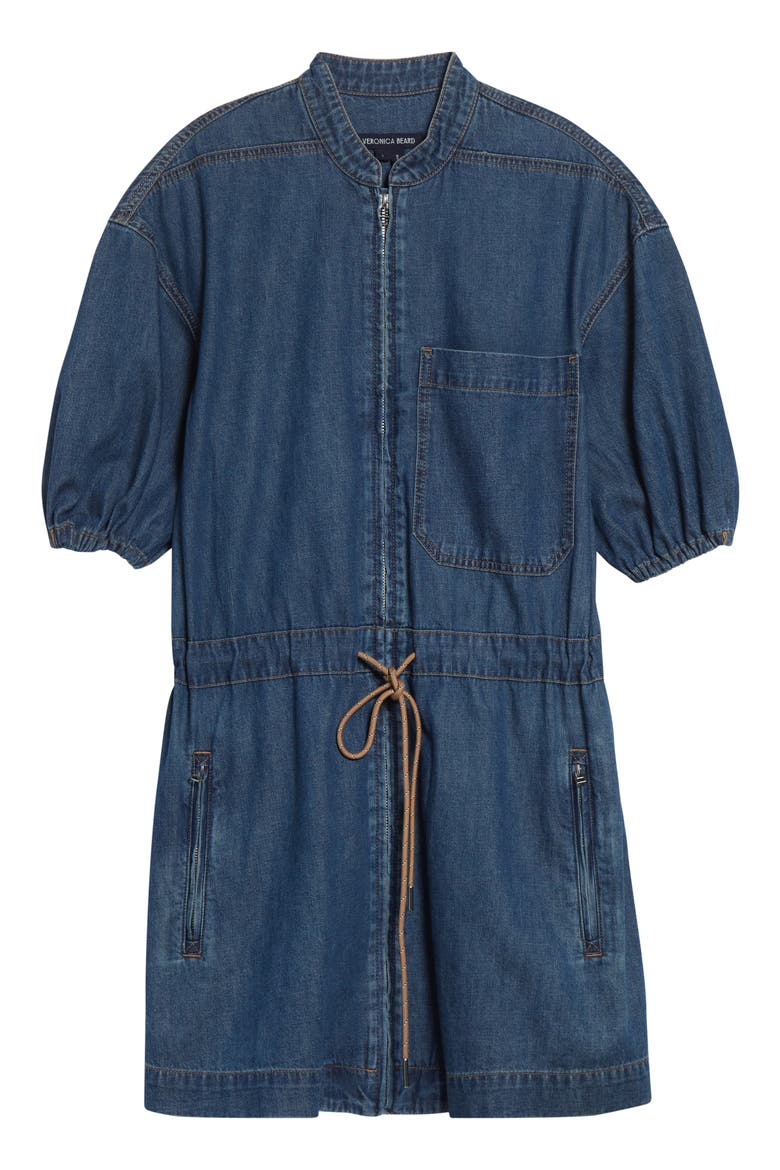 Akerman Puff Sleeve Denim Minidress, Alternate, color, CITY STROLL