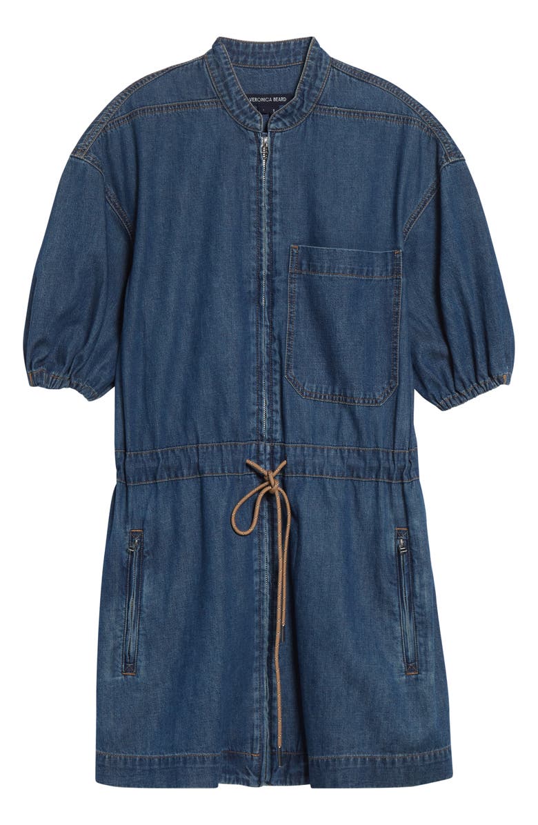 Veronica Beard Akerman Puff Sleeve Denim Minidress, Alternate, color, City Stroll