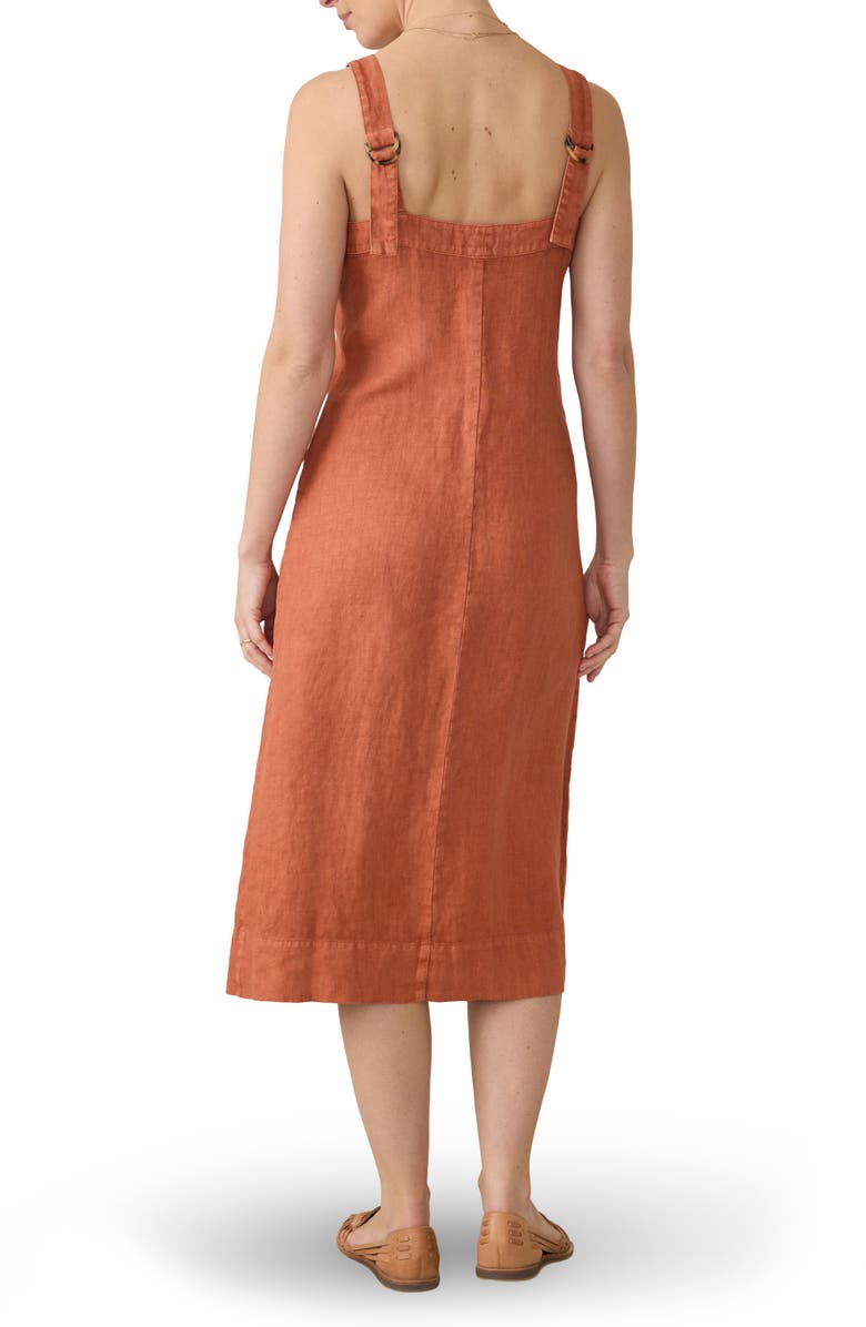 Faherty Aurora Sleeveless Midi Dress, Alternate, color, Red Rock