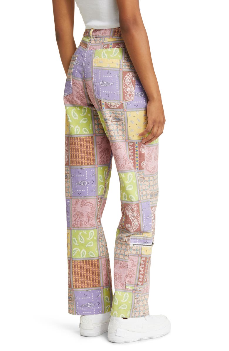 CONEY ISLAND PICNIC Y2K Patchwork Denim Cargo Pants, Alternate, color, 
