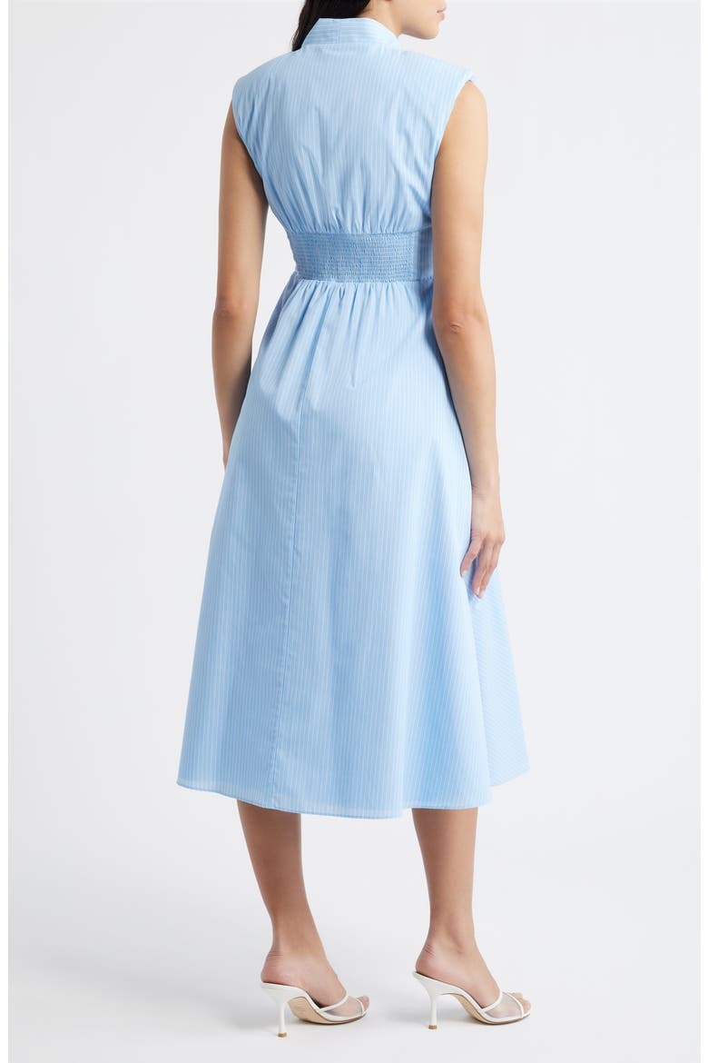 Stripe Zip Front Sleeveless Midi Dress, Alternate, color, LIGHT BLUE