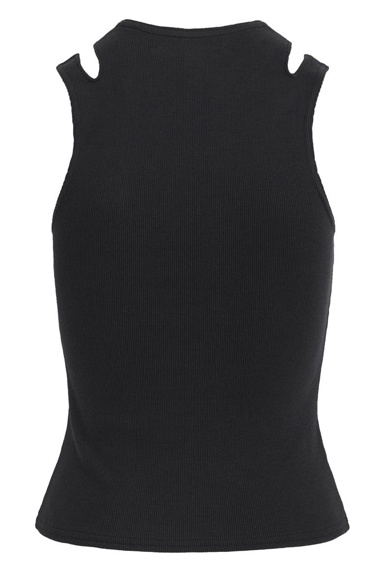 Cutout High Neck Tank, Alternate, color, BLACK
