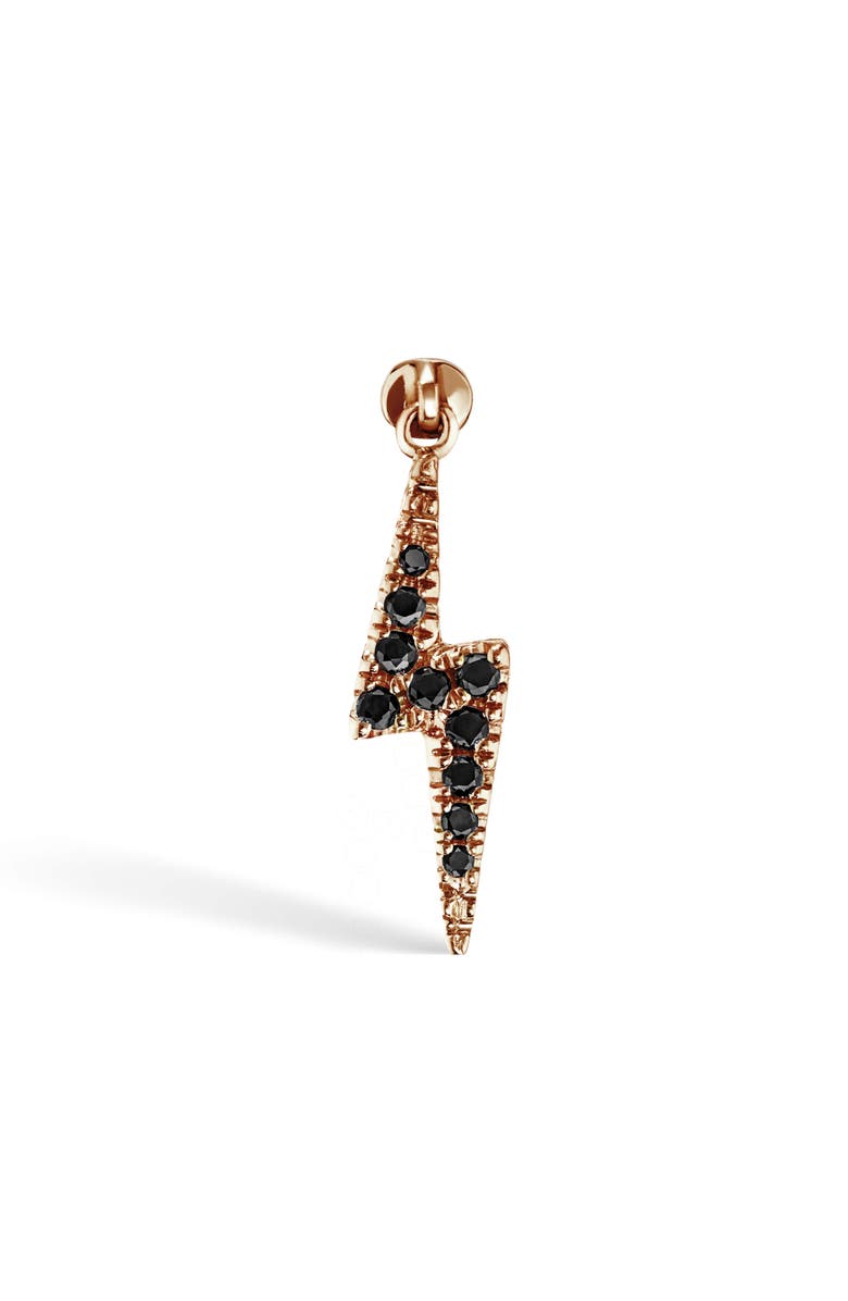 MARIA TASH Black Diamond Lightning Bolt Threader Earring, Alternate, color, Rose Gold