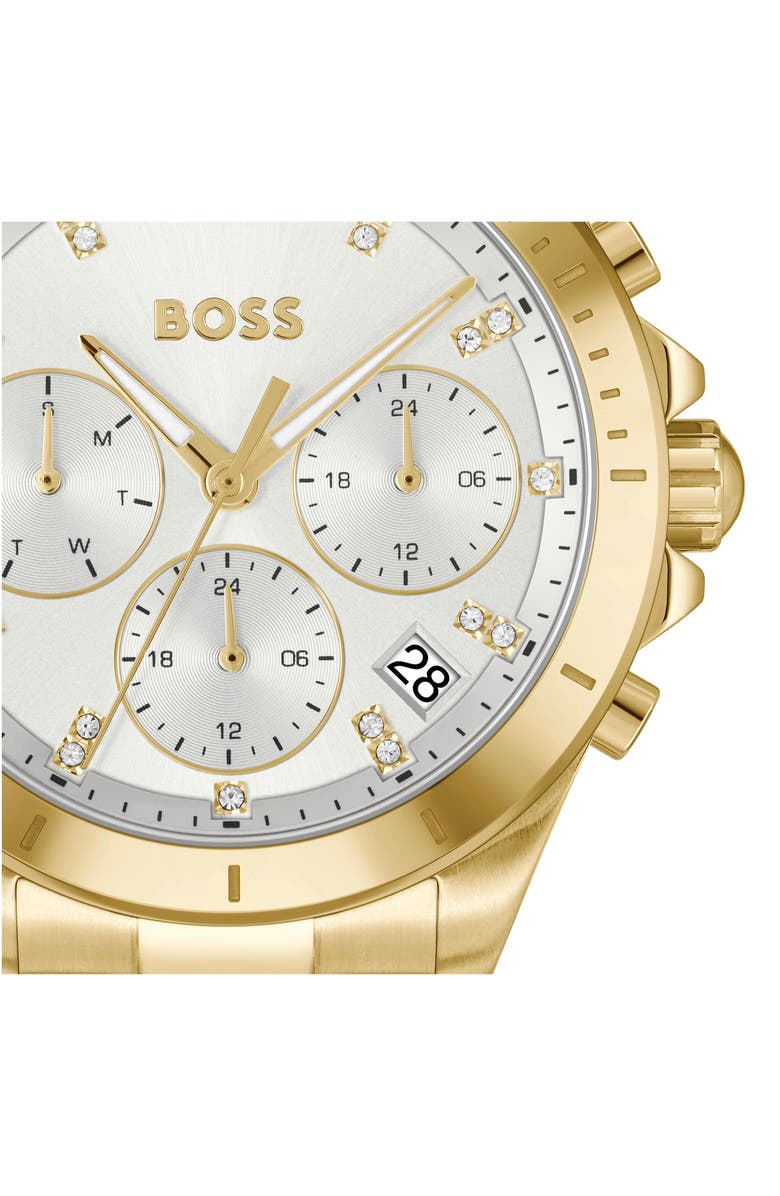 BOSS Alley Chronograph Bracelet Watch, 36mm, Alternate, color, Silver/ Gold