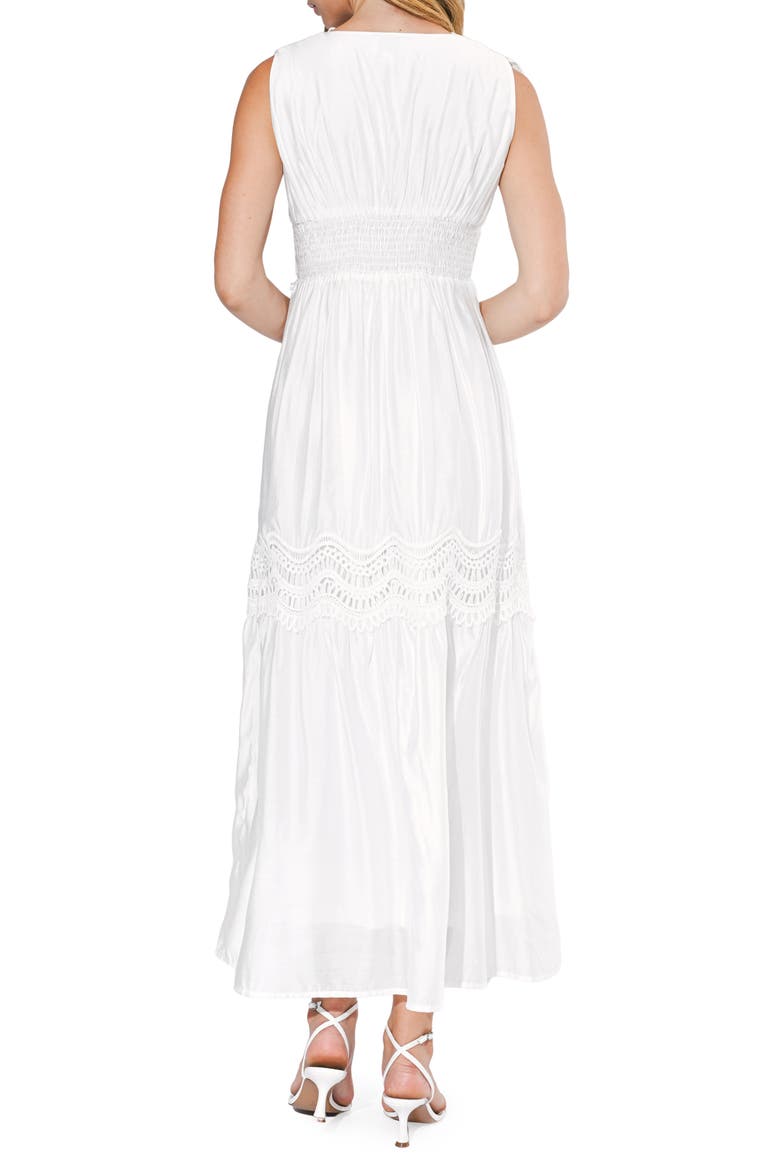 Lace Inset Maxi Dress, Alternate, color, WHITE