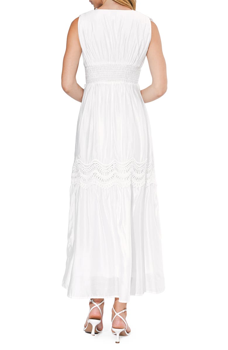 Adelyn Rae Lace Inset Maxi Dress, Alternate, color, White