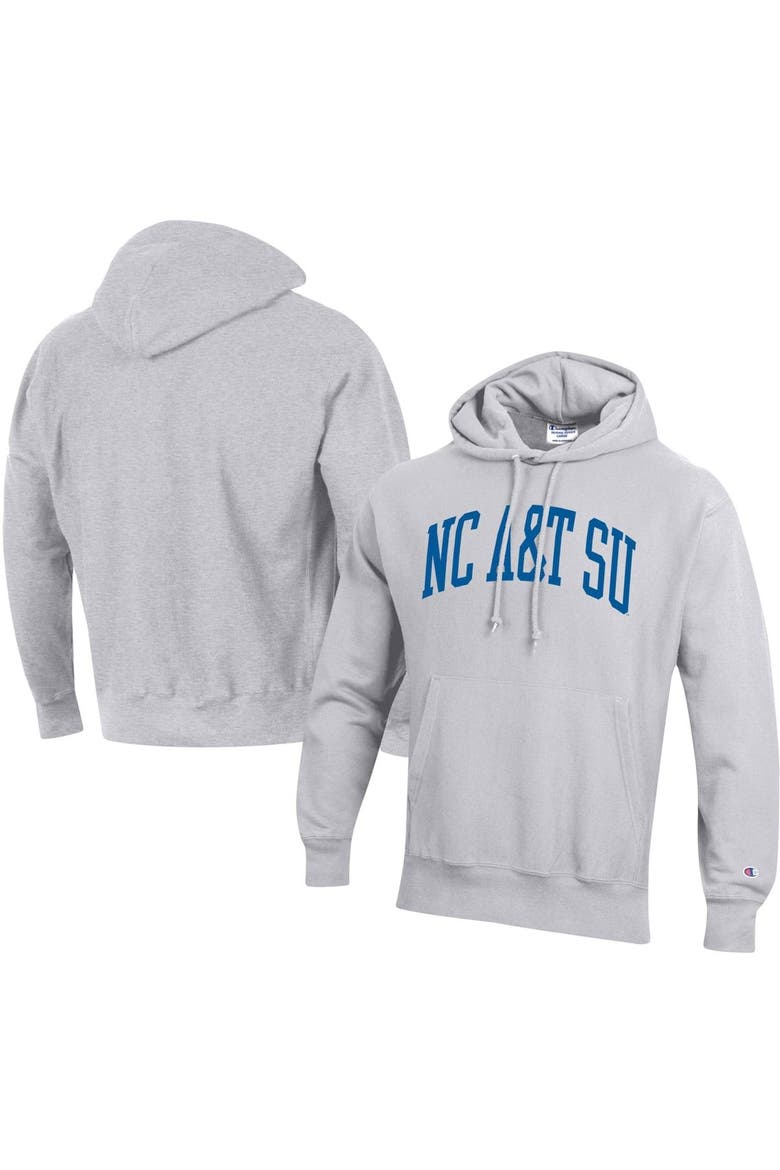 Men's Champion Gray North Carolina A&T Aggies Tall Arch Pullover Hoodie, Main, color, Gray
