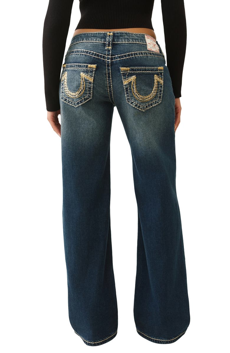 True Religion Bobbi Metallic Thread Detail Wide Leg Baggy Jeans, Alternate, color, Sparkle Glow